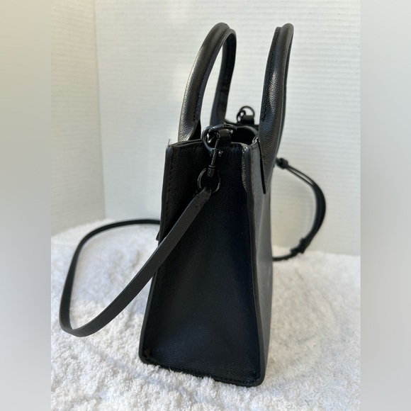 Rebecca Minkoff Megan Mini Tote In Black Pebbled Leather - Picture 7 of 10